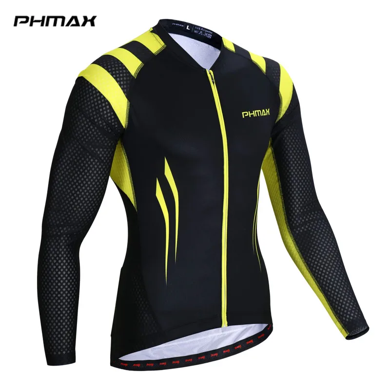 yellow PHMAX Длинные рукава Pro велосипедные майки Джерси для горного велосипеда велосипедная Одежда для велогонок Maillot Ropa Ciclismo для мужчин - Цвет: yellow