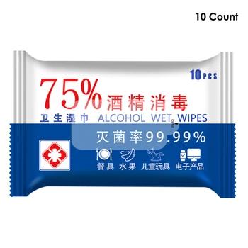 

1 Pack Of Alcohol Wet Wipes Anti-Bacteria Mild Cleaning Sterilizing Wipes Non-Wovens Hands Wipes​​ Sterilize Disinfection