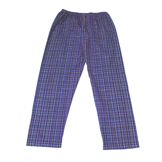 Men's Fancy Plaid Cotton Sleepwear Trousers Purple