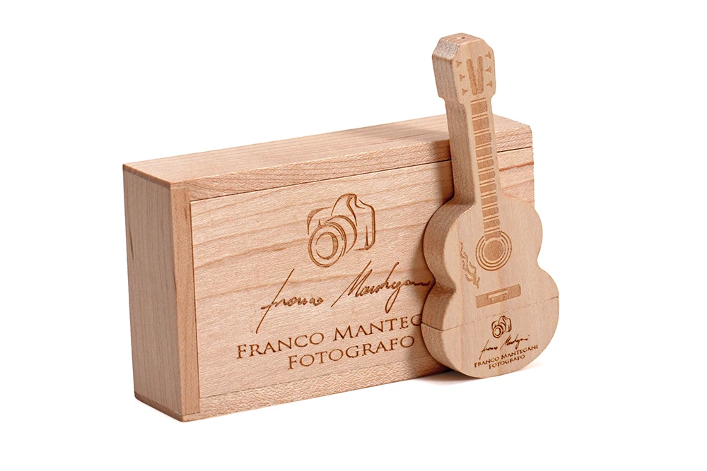 jaster guitarra usb flash drive caixa de madeira vara da memória presentes de casamento criativos pendrive logotipo personalizado livre