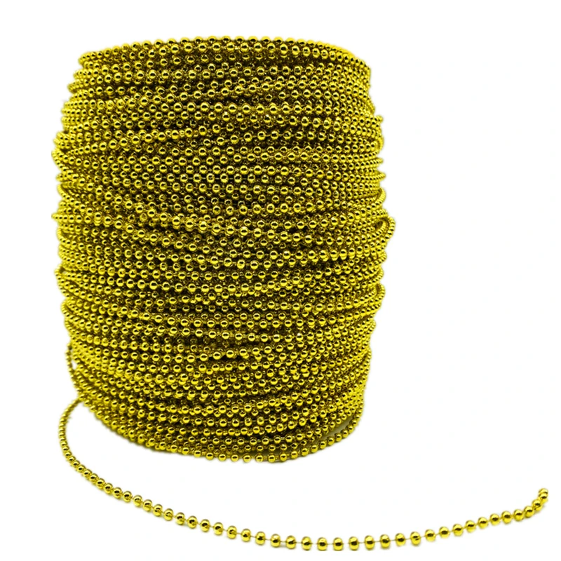 5yards/Lot 2.5mm Gold/Silver Mini Beads Chain Garland Flowers Plastic Beads For Wedding Party Decoration DIY Jewelry Accessories plastic beads