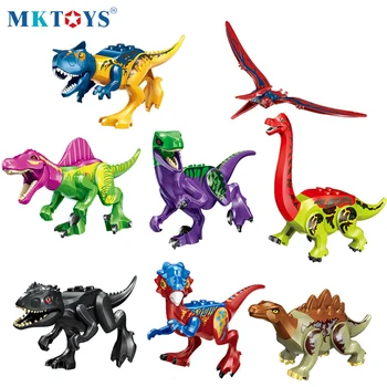 

MKTOYS Dinosaur Toys for Children Jurassic Park Tyrannosaurus Rex Building Block Indominus Rex Pterosauria Dino World Brick