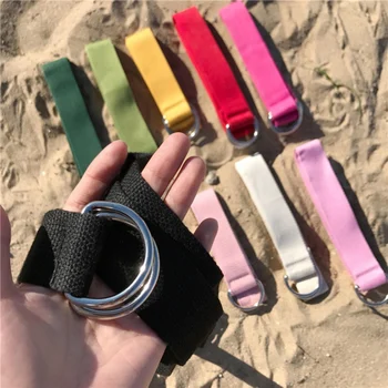 

Wholesale 12 Color Belt Wide Solid Color Unisex Belt Double Loop Canvas Casual Belt Jeans Leggings Belt Unisex Accessories