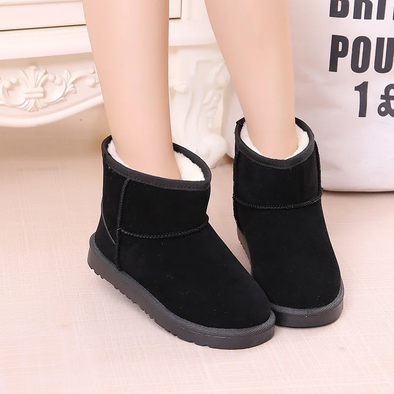 Girls Snow Boots Ankle Plush Warm Winter Kids Shoes Boys Cotton Boots Infant Toddler Shoes Casual Children Boots Flats Non-slip