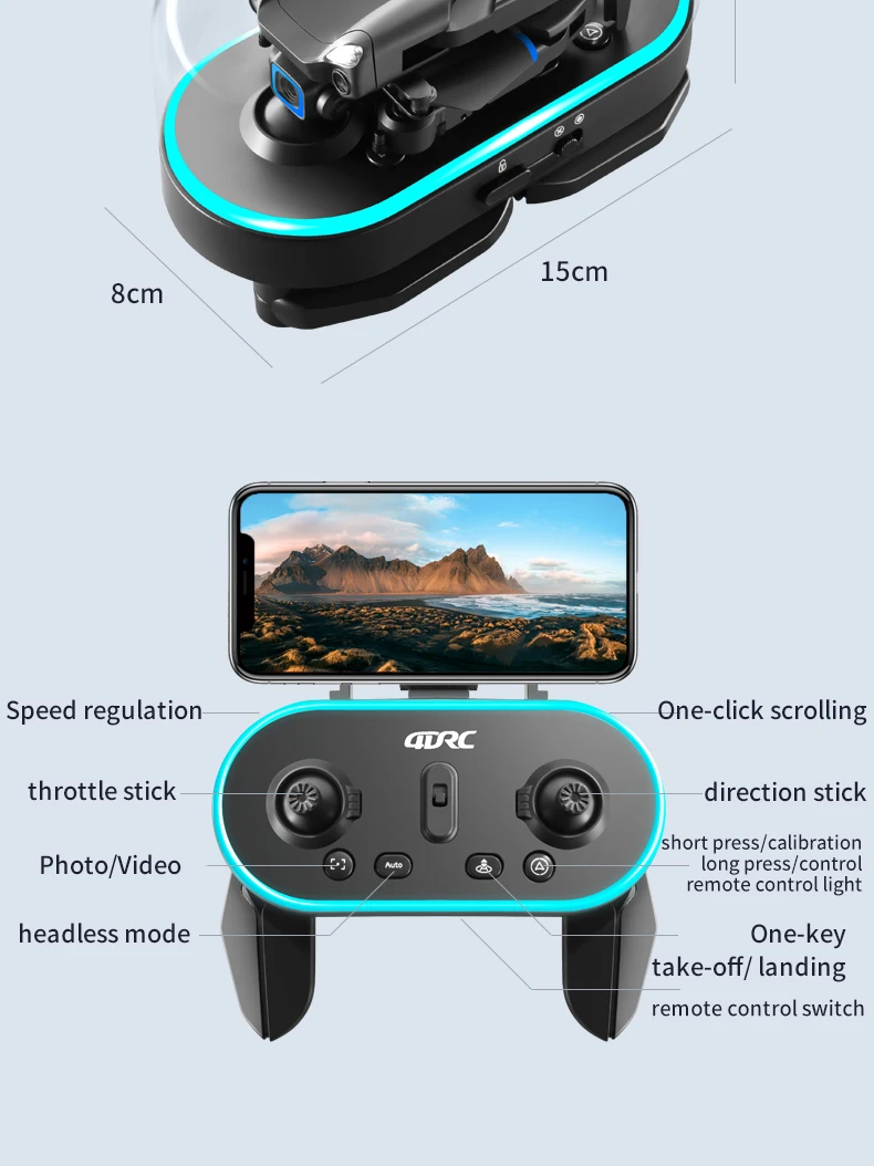 Drone Profesional hd Câmera Dupla Fpv Altura Manter Drones Fotografia rc Helicóptero Dobrável Quadcopter Dron Brinquedo 4drc V20 4k 18 Computers & Electronics
