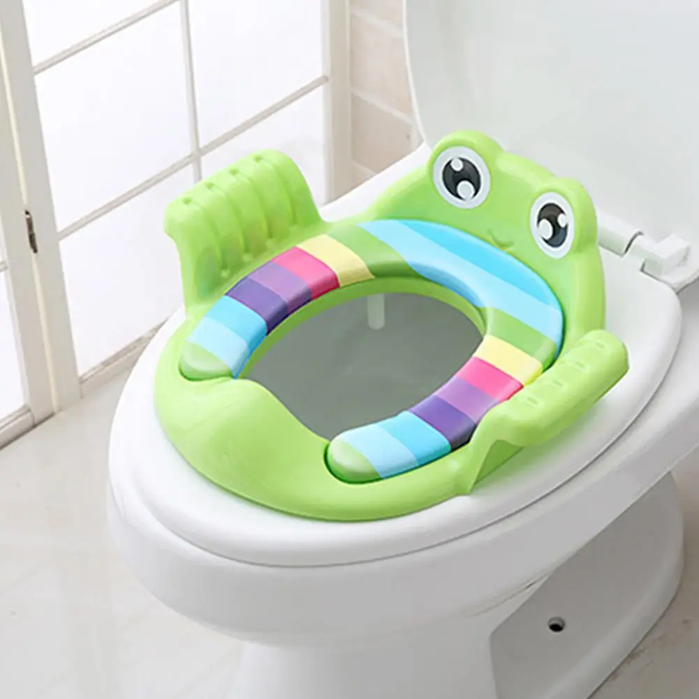 

Frog Shape Baby Unisex Soft Padded Round Potty Training Toilet Seat with Handles