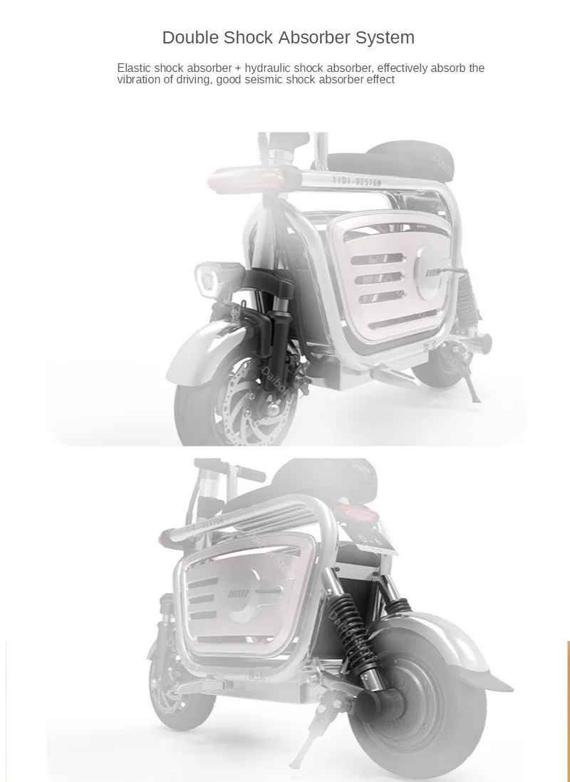 Electric Folding Bicycle Two Wheels Electric Bicycles Electric Scooter For GirlsLadies With SeatPet Basket 48V 80KM 40KMH  (11)