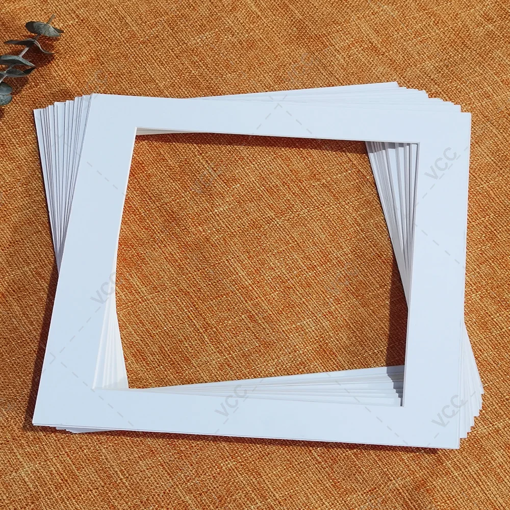 Photo Mats 15Pcs Square Paper Mounts 6/7/8/10/16 inch A4 A3 Picture Frames Photo Decor Mat Paper Frame