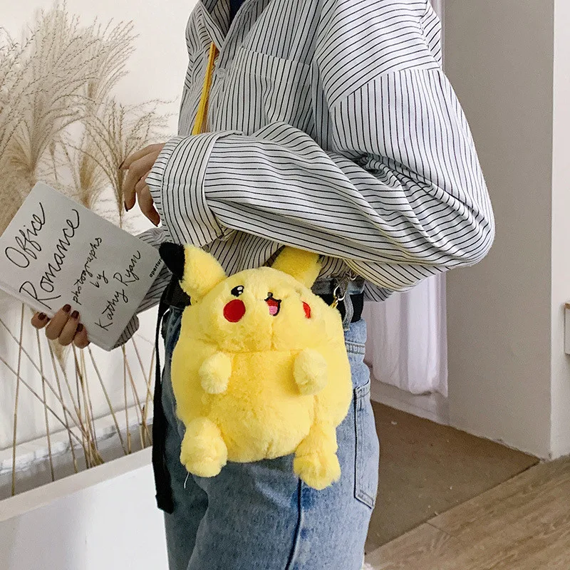 Cute Cartoon Round Fat Hamster Pikachu Mouse Rats Plush Backpack Toys Key Phone Crossbody Bag Shoulder Bags Dolls (10)