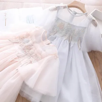 

2020 Summer Girls Embroidered Flower Dress Wholesale Children's Clothing