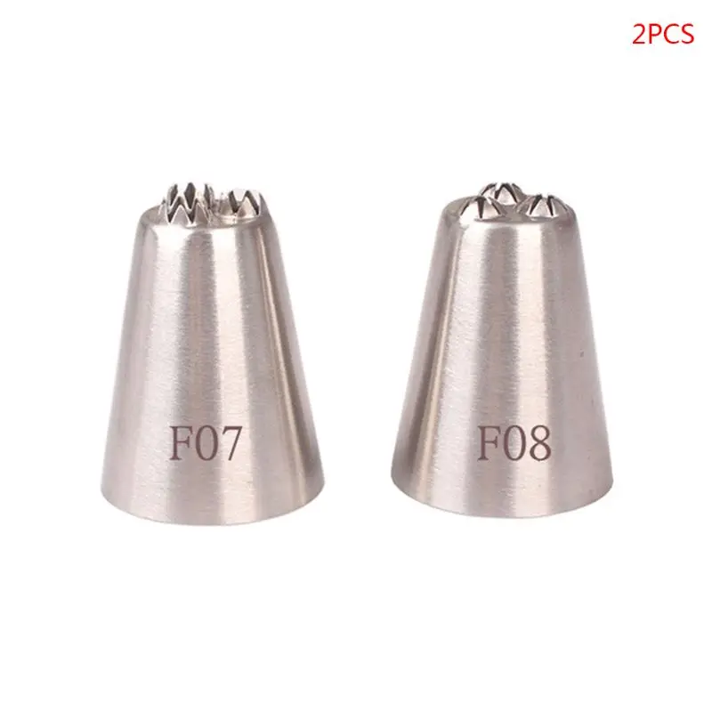 

2020 New 2pcs Stainless Steel Three-hole Star shape Icing Piping Tips Nozzles Cake Tools