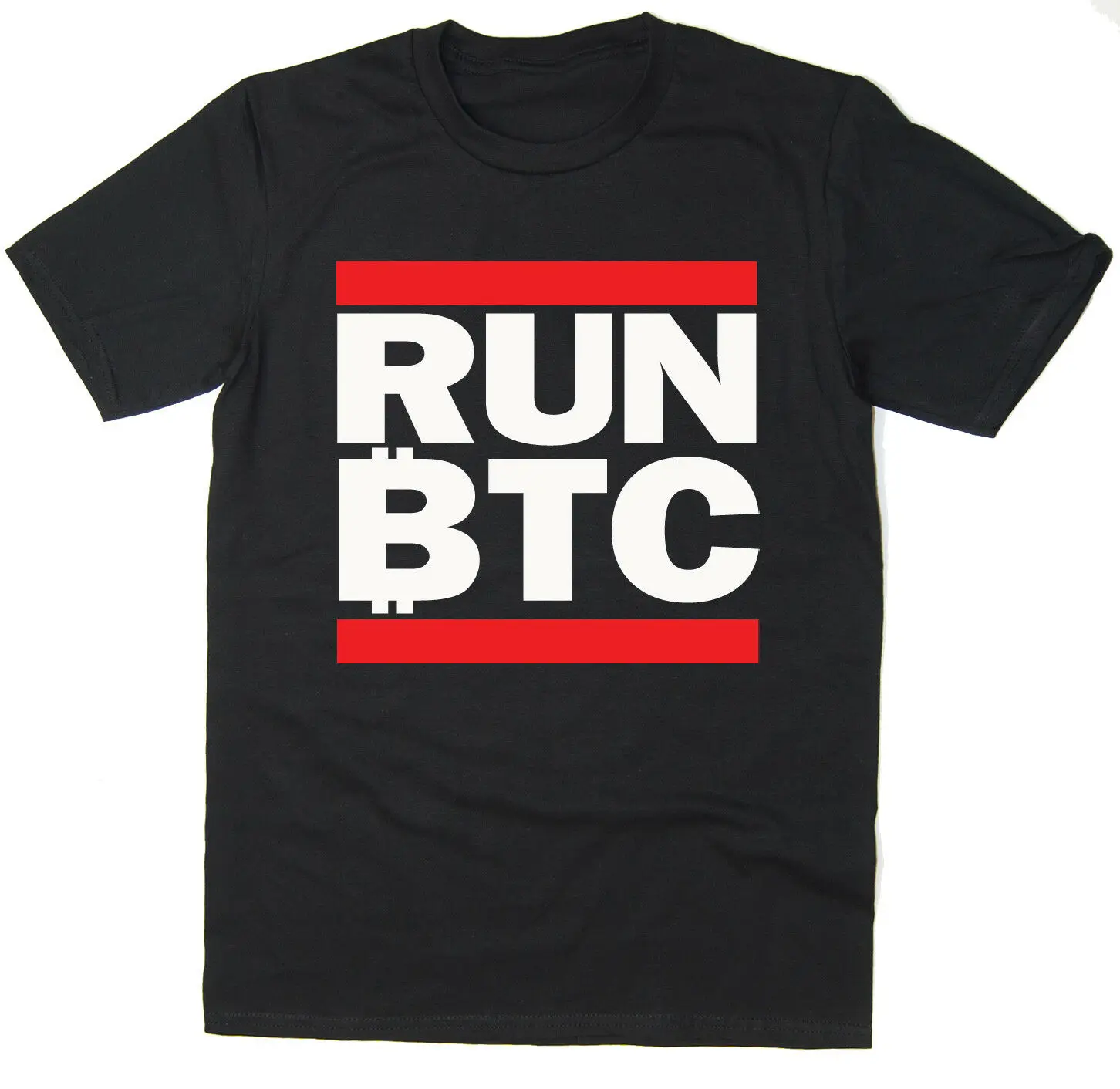 RUN BTC-Bitcoin T-Shirt-Run DMC Spoof-криптовалюта bitcoin BTC mining |