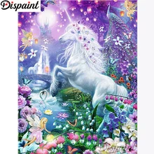 Dispaint Алмазная картина "Цветок Единорог" Вышивка крестом на заказ фото алмаз, вышивка квадратными круглыми настенный Декор для дома A27109