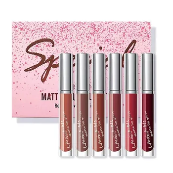 

6pcs/Set Matte Lipstick Set Lip Gloss Set Velvet Liquid Lipsticks Waterproof Non-stick Long Lasting Lips Makeup Tint