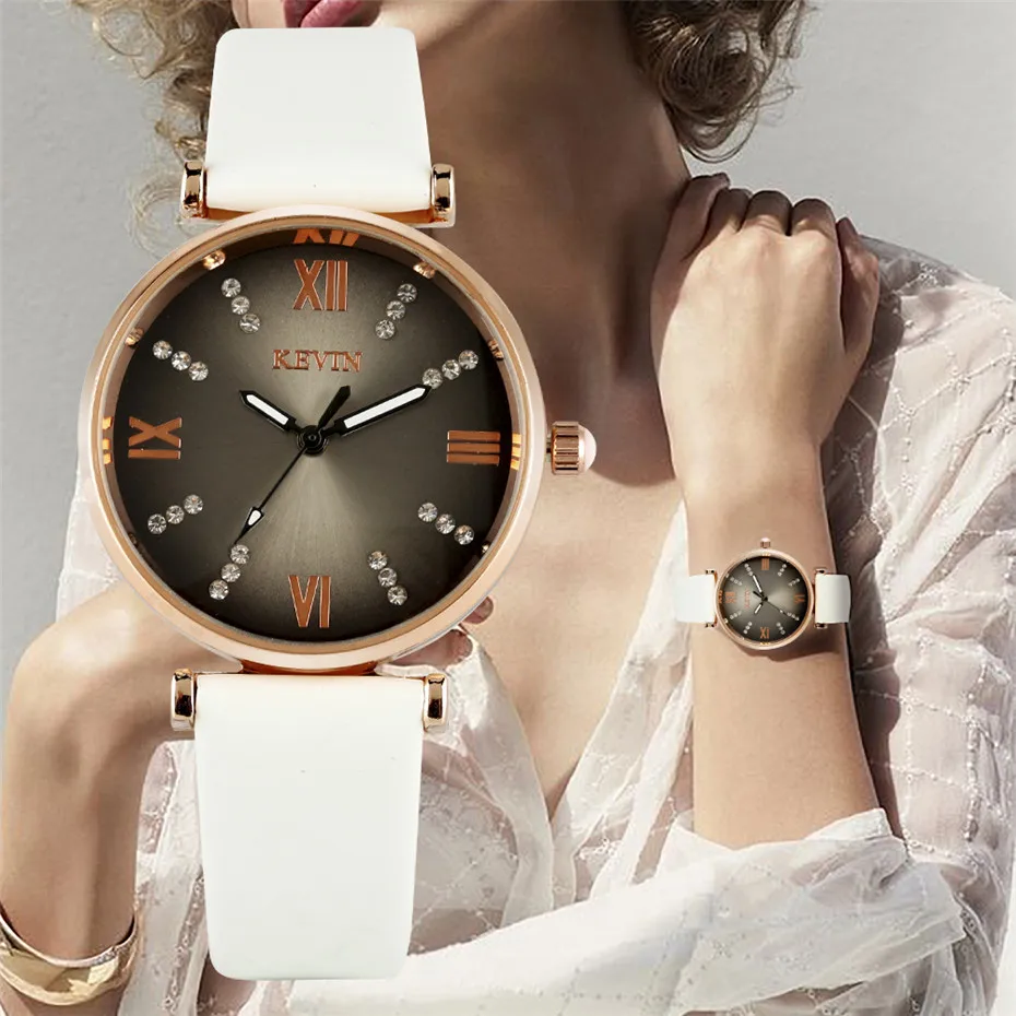 

Stylish Women's Watches Charm Black/White/Red/Blue/Purple Leather Elegant Ladies Wristwatches Casual Female Quartz Timepieces