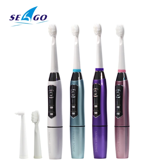$US $9.99  SEAGO Electric Toothbrush Sonic Adult Battery Teeth brush holder with 3 Replacement Brush Heads Wat
