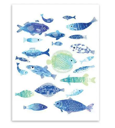 

Hot Sales Northern European-Style Modern Minimalist Oil Painting Fish Branch Frameless Decorative Painting Library Living Room P