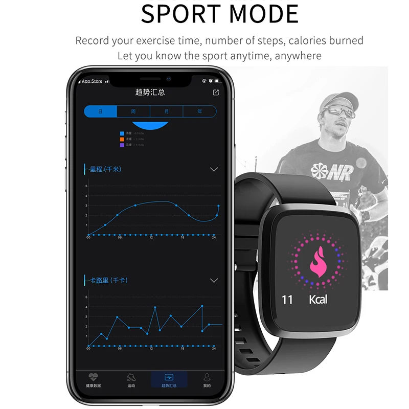 BINSSAW  WSmart Watche omen s Heart Rate Fitness Tracker IP67 Waterproof Sport Smart Wristband Men Color Screen Alarm Bracelets