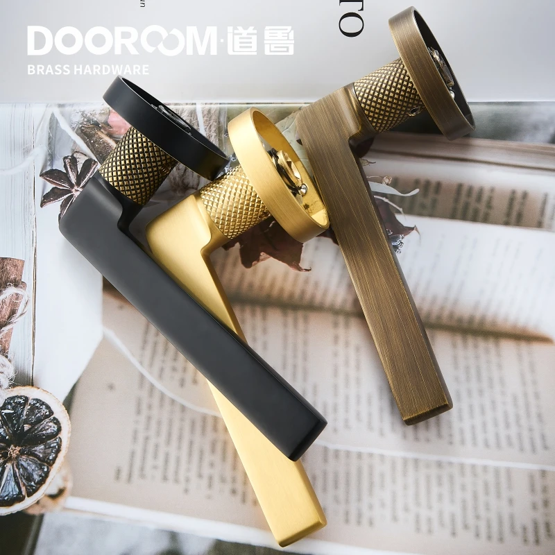 Dooroom латунный дверной рычаг бесшумный черный золотой интерьер для спальни ванной