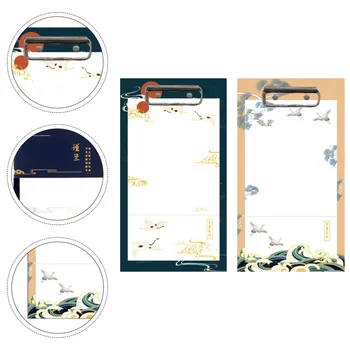 

1 Set File Folder Writing Plate Clip Stationary Board Clip Delicate Note Pads for Gift Student School Office
