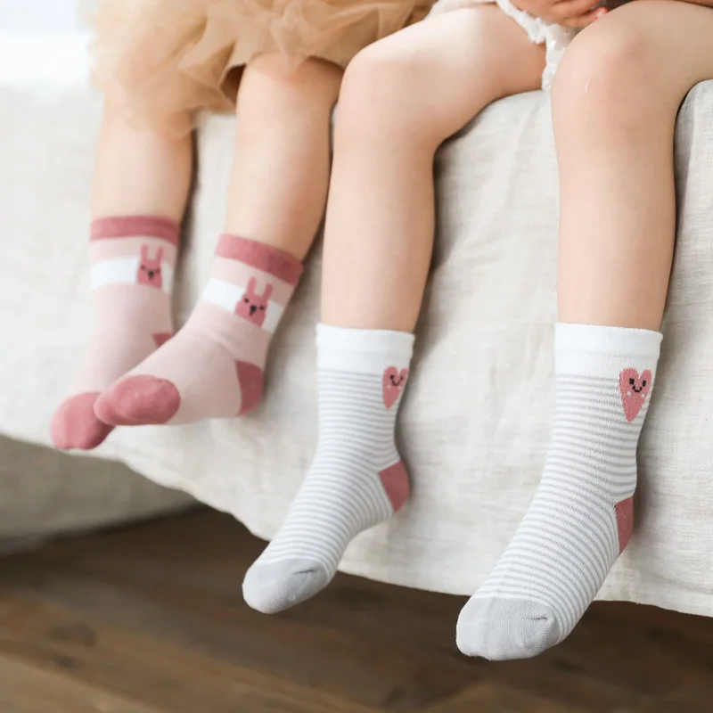 

5 pairs/lot new autumn socks for girls toddler socks girls and boys socks kids baby cartoon cotton socks bear rabbit