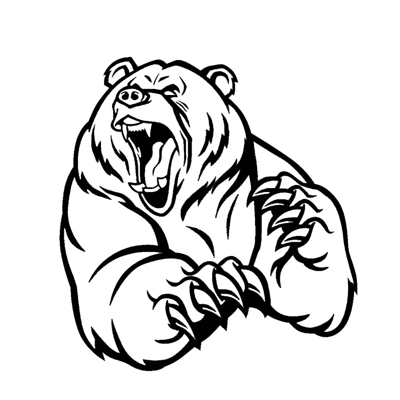 

Fashion PVC 13cm X 13cm Car Sticker and Decals Angry Brown Bear Motorcycle Car Sticker and Decals Waterproof Sunscreen KK