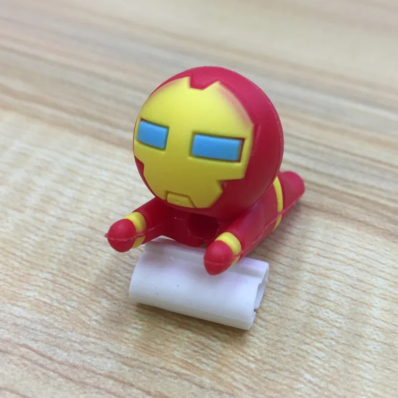 USB зарядное устройство кабель укуса для IPhone Железный человек Капитан Америка кабель укуса аксессуар для телефона, держатель кукла кабель для модели зарядное устройство протектор