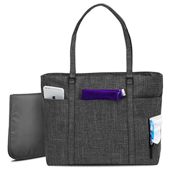 

Canvas Shoulder Mommy Bag Zipper Pocket Diaper Maternity Storage Multifunction Travel Portable Handbag Hanging Carriage for Baby