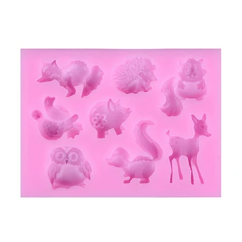 

1PCS Pig Shaped Chocolate Pastry Baking Mold Animal Deer Owl Squirrel Fondant Silicone Mold Craft Cake Decorating Tools