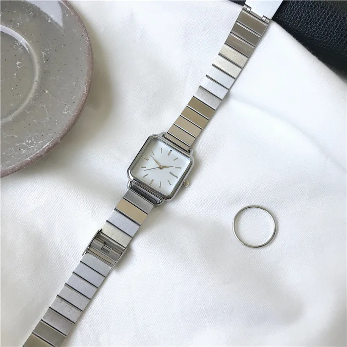 Simple Silver Women Watches Ulzzang Brand Exquisite Stainless Steel Ladies Wristwatches Fashion Minimalist Female Quartz Clock