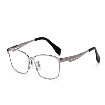 

Pure Titanium Fashion Men Full Rim Aspherical Lens Eyewear Frame Silver Anti-reflective Goggle Presbyopia Reading Eyeglasses