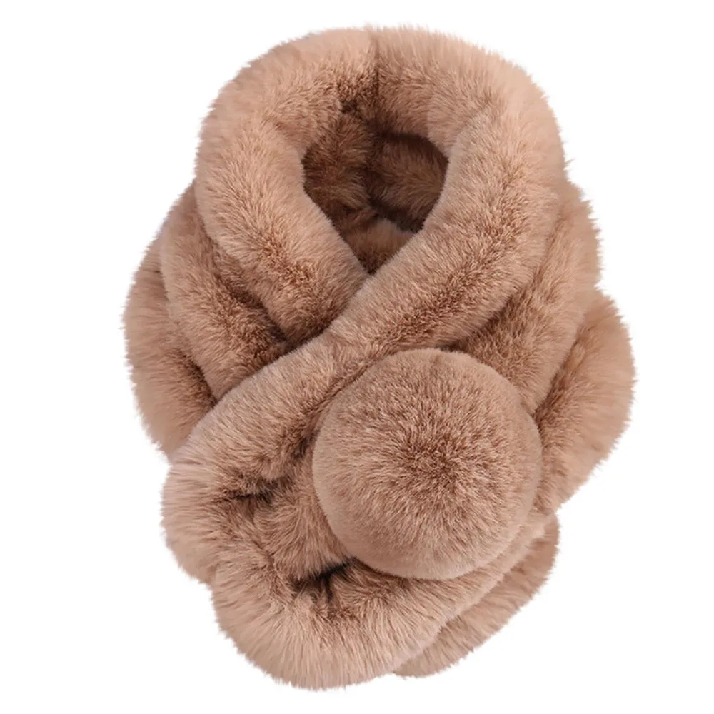 Женский зимний теплый шарф из искусственного меха модный толстый травяной