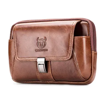 

Men Genuine Leather Cowhide Cell Mobile Phone Case Cover Purse Cigarette Money Hip Belt Fanny Bag Waist Pack Father Gift