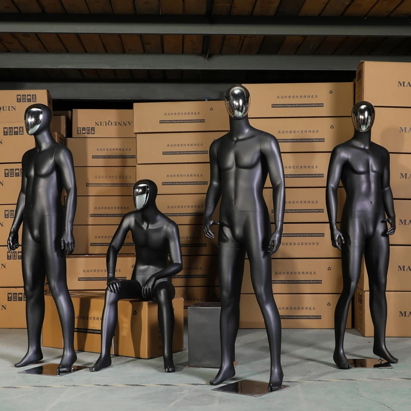 Model Men Full Body Mannequin Electroplate Face Dummy Black  Model|Mannequins| - AliExpress
