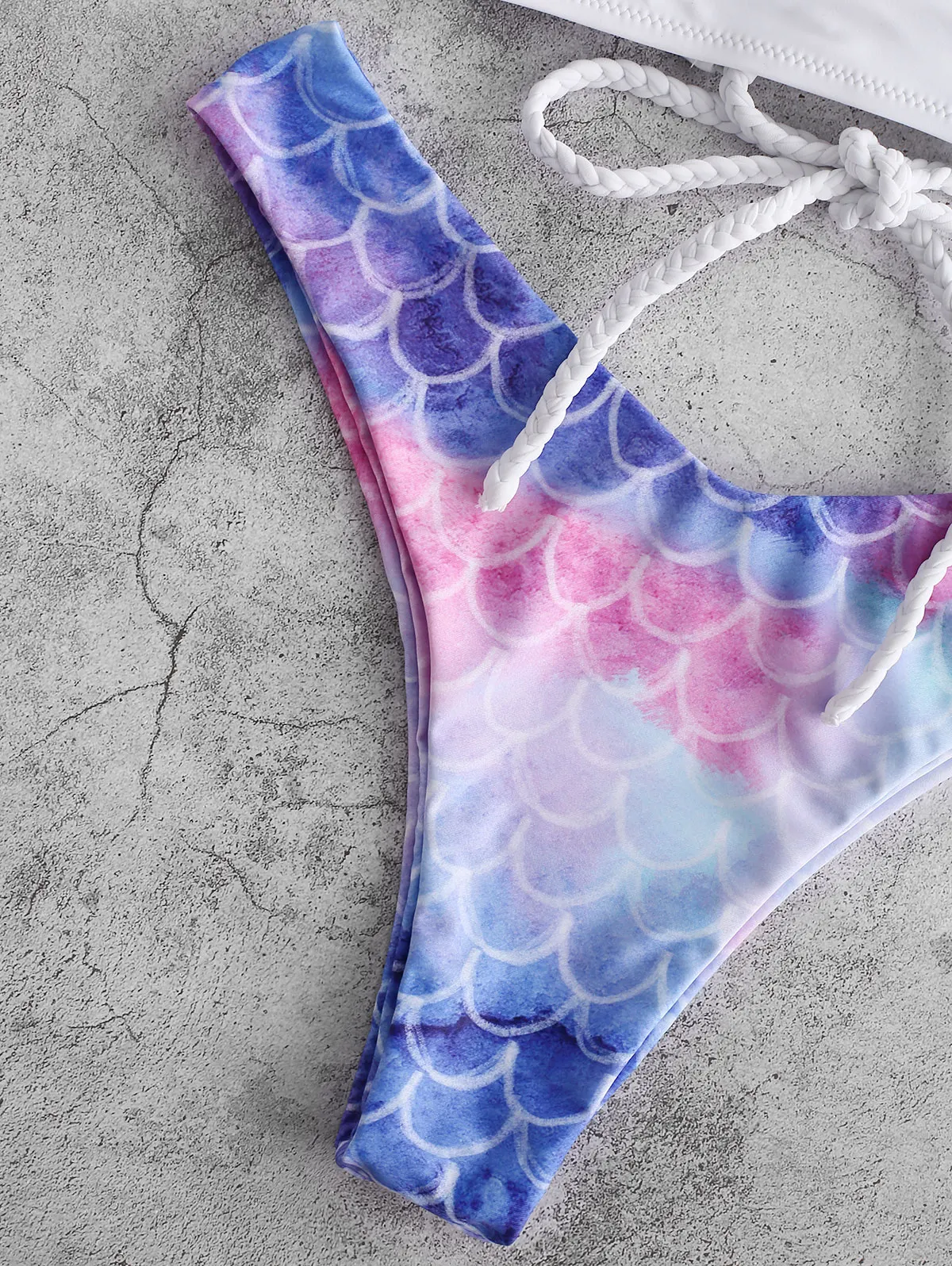 ZAFUL Criss Cross Mermaid High Cut Bikini Swimsuit Women Spaghetti Straps Swimsuit Sexy Bathing Suit Pull Over Swimwear