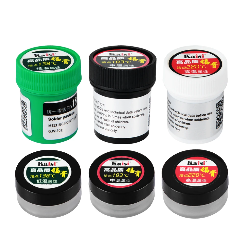 soldering paste Kaisi Soldering Paste Flux Lead-free Tin Paste 138℃ 183℃ 220℃ Meteling Point Welding Flux For PCB CUP LED Rework Tools best torch for soldering copper pipe