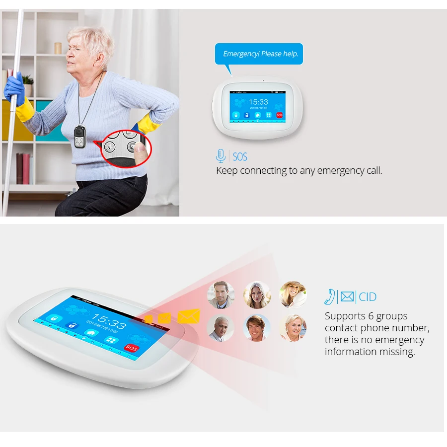 US $248.50 2020 KERUI K52 Amazing Design 43 Inch TFT Color Display Flat WIFI GSM Alarm System Security Burglar Door Sensor Alarm