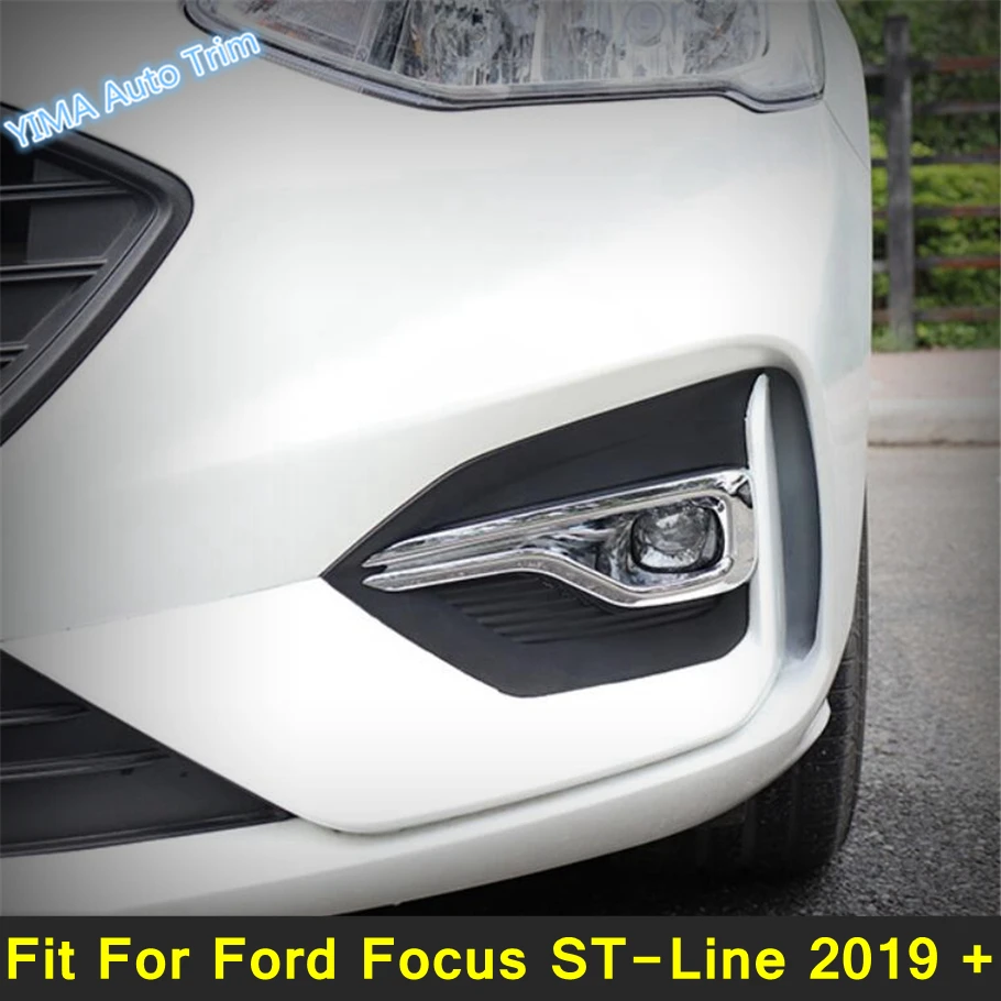 

Chrome Car Styling Front Fog Lights Foglights Lamp Cover Trim 2PCS Fit For Ford Focus 2019 2020 ST-Line Exterior Refit Kit