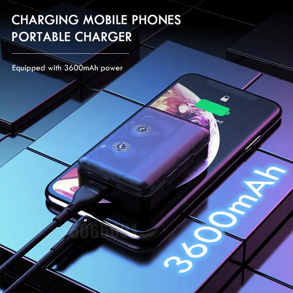 XS PLUS, беспроводные Bluetooth 5,0 наушники, двойной вызов, дисплей питания, спортивный шумоподавитель, микрофон, наушники, большая емкость, зарядка