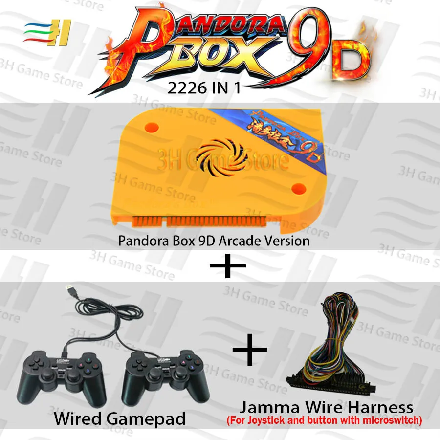 Pandora Box 9d 2226 в 1 аркадная версия доска для игры JAMMA поддержка 3P 4P игры usb можно подключить геймпад hdmi vga для аркадной машины - Цвет: 9D wired Switch wire