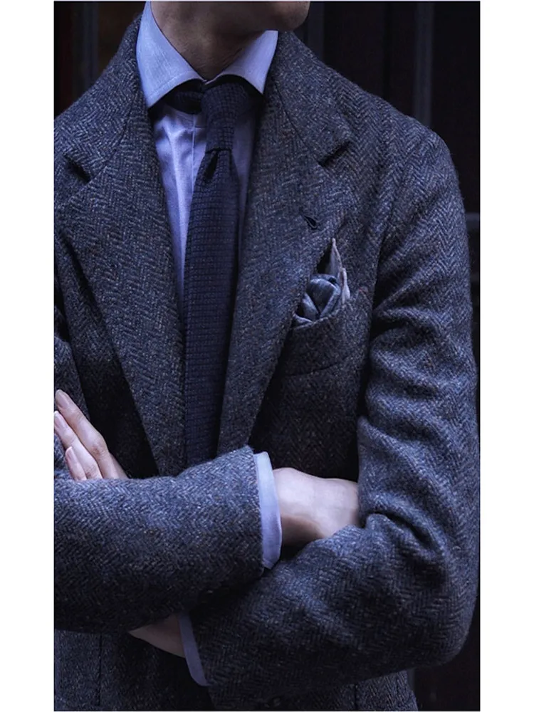 

Custom Made To Measure Mens Tweed Jacket Men, Mens Herringbone Coat, Custom Mens Tweed Coat Tweed Spring and Summer Fall Winter