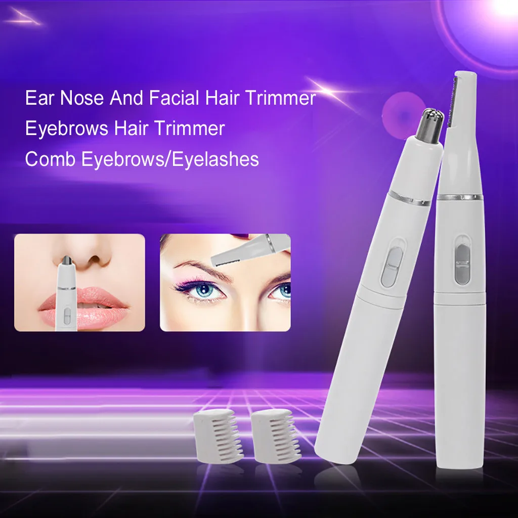 2 in 1 New Design Electric Eyebrow Trimmer+Nose Hair Cutter Face Remover Kit Portable Safe Shaving Tool for Body L1011 | Красота и