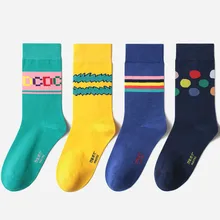 Модные женские носки осень зима INS тренд полоски волна пары без костяных швов удобные дышащие хлопковые носки Новые