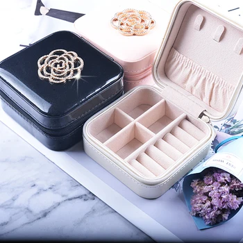 

Free shipping 1pcs flower Simple carry engagement marriage proposal wedding farmhouse style Stud earring Jewelry ring box