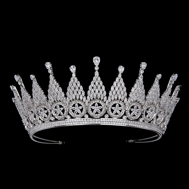 Tiaras And Crown Hadiyana Luxurious Gorgeous Shine Cubic Zircon Queen King Tiaras Wedding Hair Jewelry Accessories Bc5990 Corona