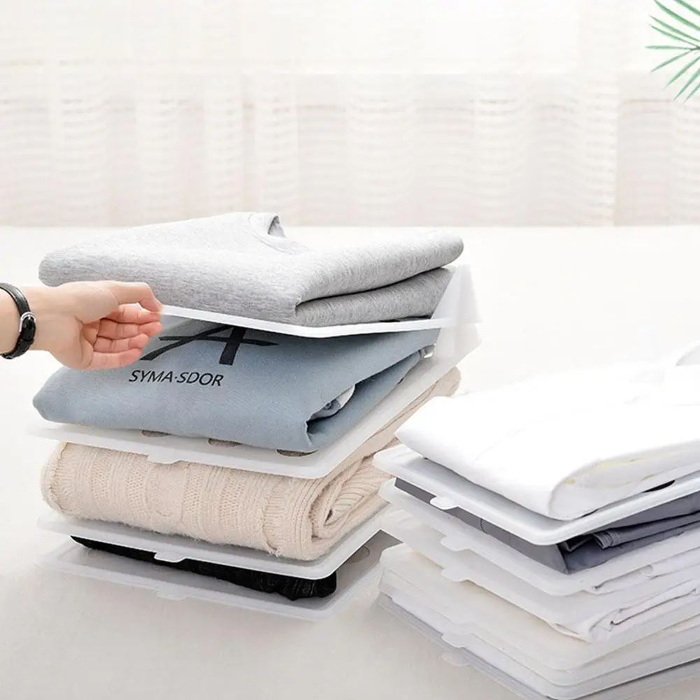 

GloryStar 1Pcs Plastic Fold Clothes Board Shirt Shelving Board Easy Useful Board Storage Rack