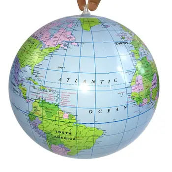 

16Inch Inflatable Globe World Earth Ocean Map Ball Geography Learning Educational Beach Ball Kids Geography Educational Supplies