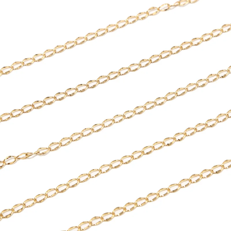 5M/10M 2.5mm Stainless Steel Gold Link Chain Necklace Bulk Cable Chain for Jewelry Making Findings DIY Necklace Bracelet
