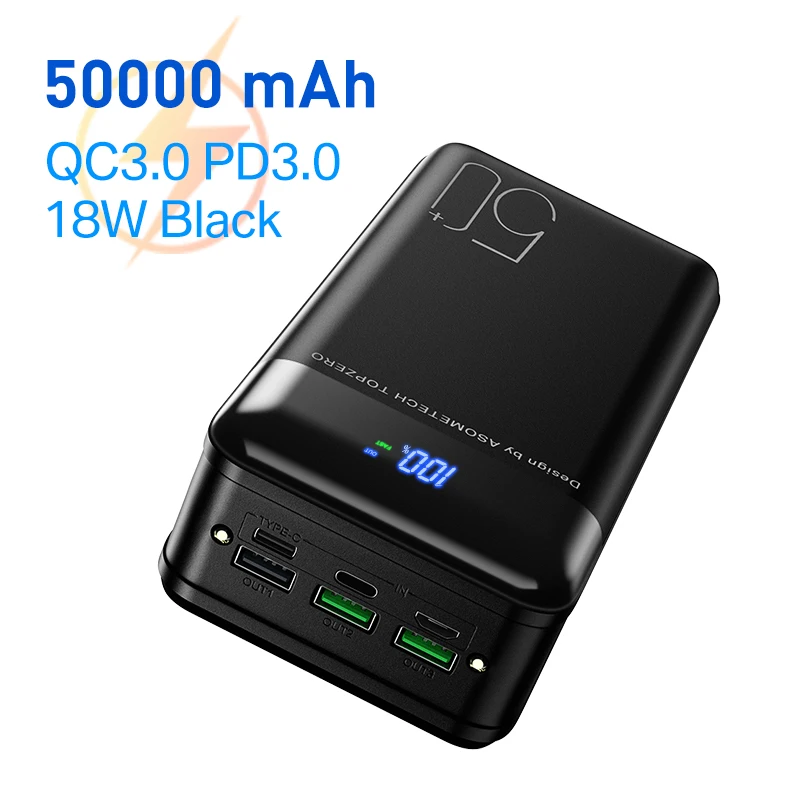 wireless power bank Power Bank 50000mAh QC PD 3.0 Fast Charging Power Bank 50000 mAh Portable External Battery Charger For iPhone Xiaomi PoverBank powerbanks Power Bank