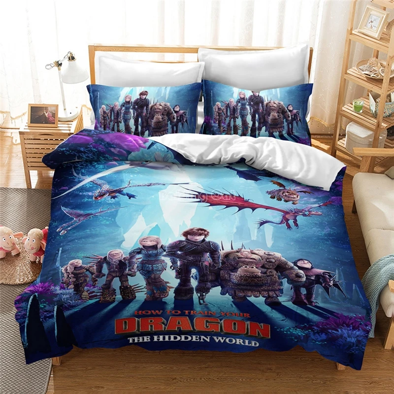

Home Textile 3D How To Train Your Dragon Printed Bedding Set Children Duvet Cover Set Pillowcase Europe/USA/Australia King Size